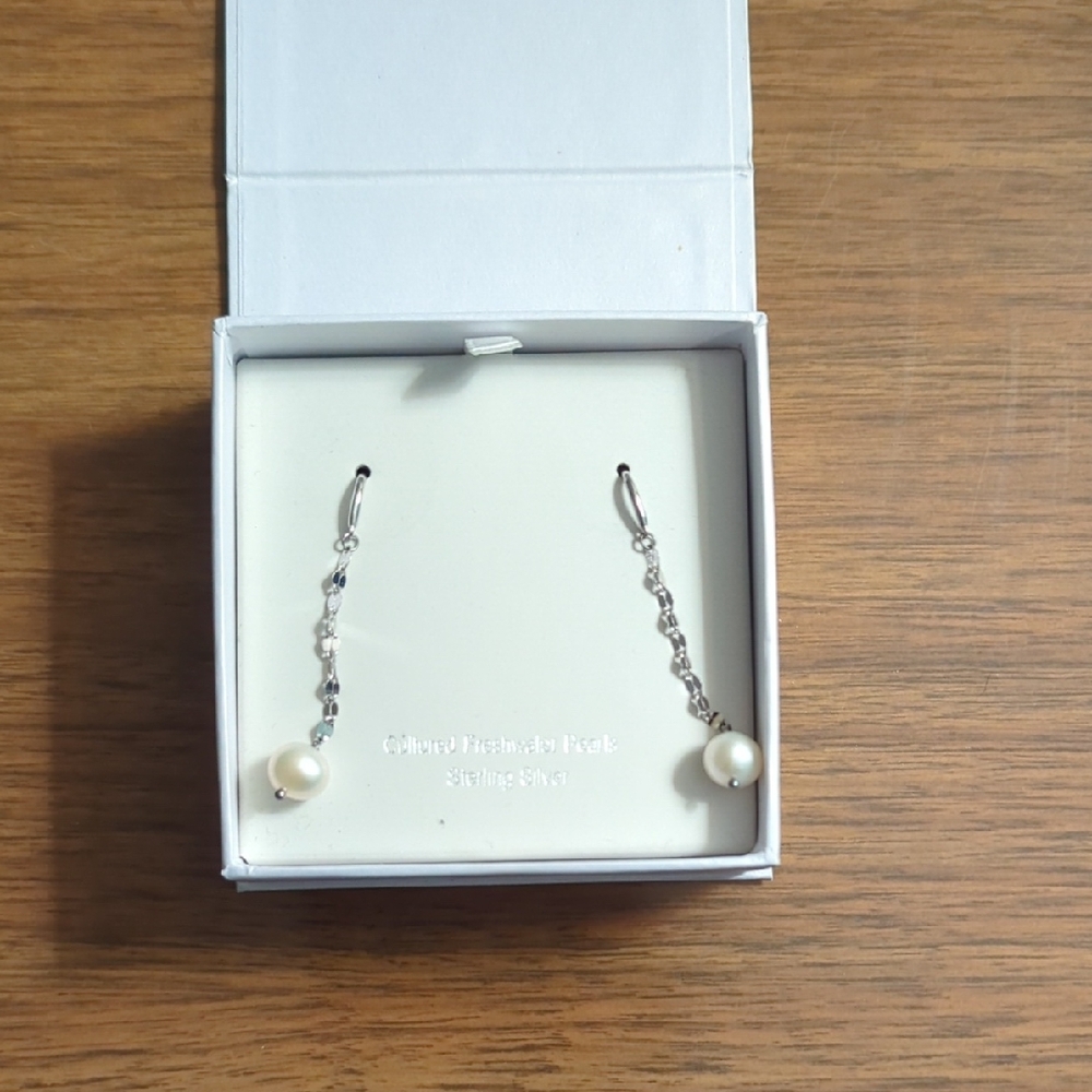 Kohl's Silver Pearl Drop Earrings